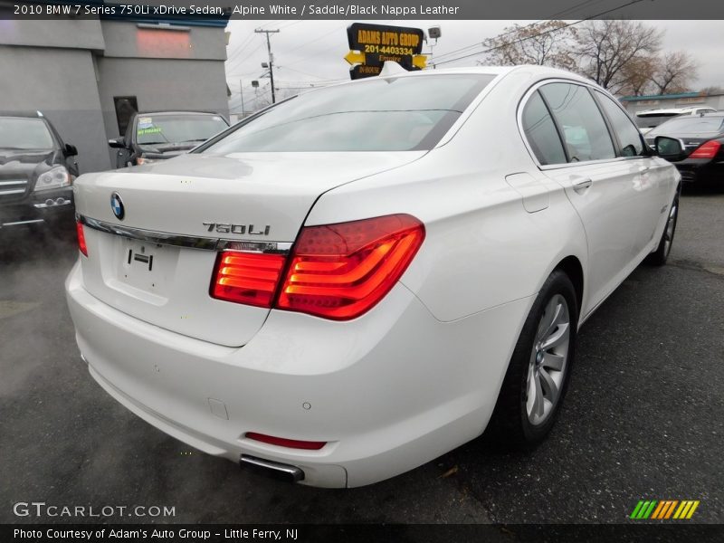 Alpine White / Saddle/Black Nappa Leather 2010 BMW 7 Series 750Li xDrive Sedan