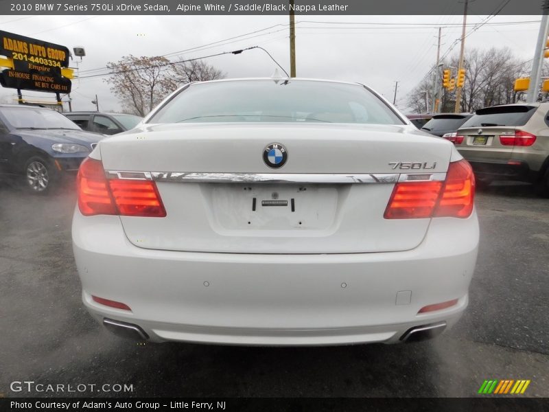 Alpine White / Saddle/Black Nappa Leather 2010 BMW 7 Series 750Li xDrive Sedan