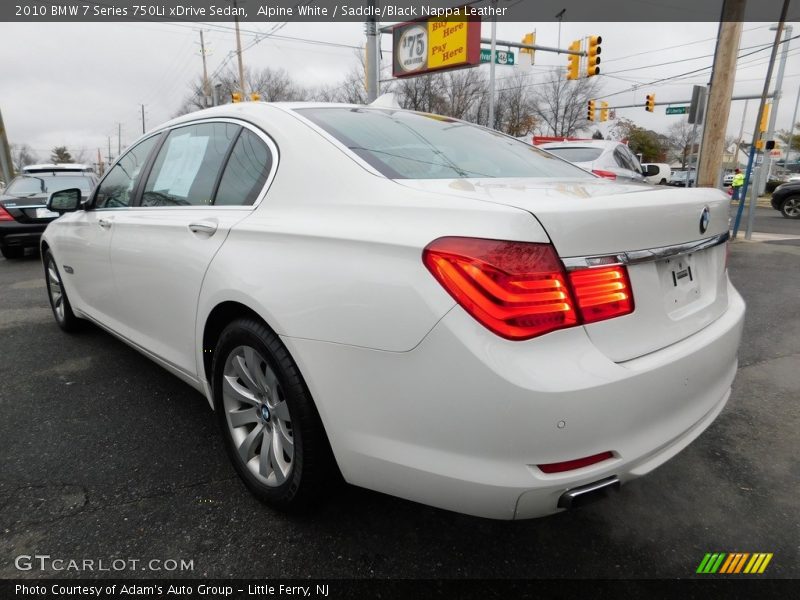 Alpine White / Saddle/Black Nappa Leather 2010 BMW 7 Series 750Li xDrive Sedan