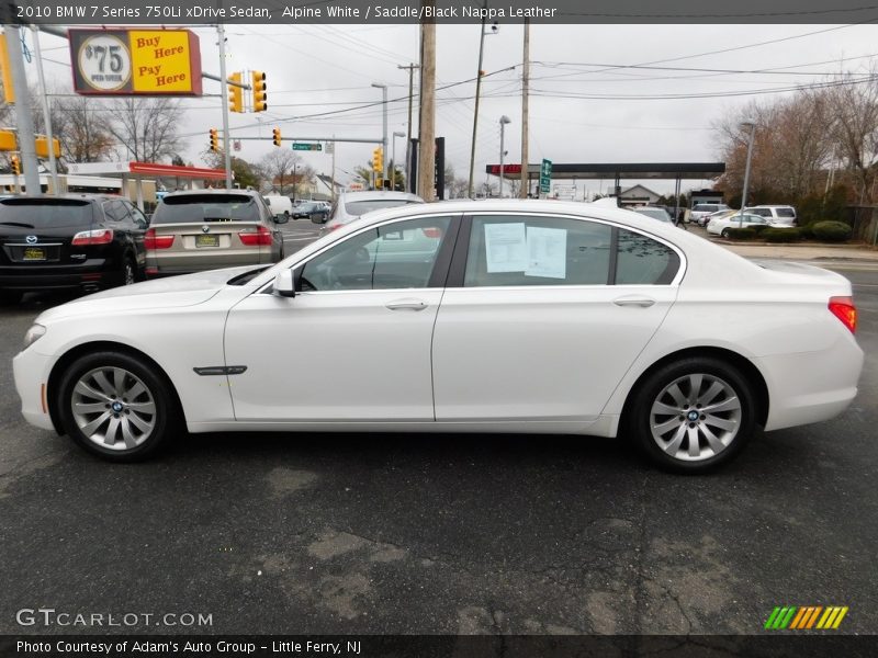 Alpine White / Saddle/Black Nappa Leather 2010 BMW 7 Series 750Li xDrive Sedan