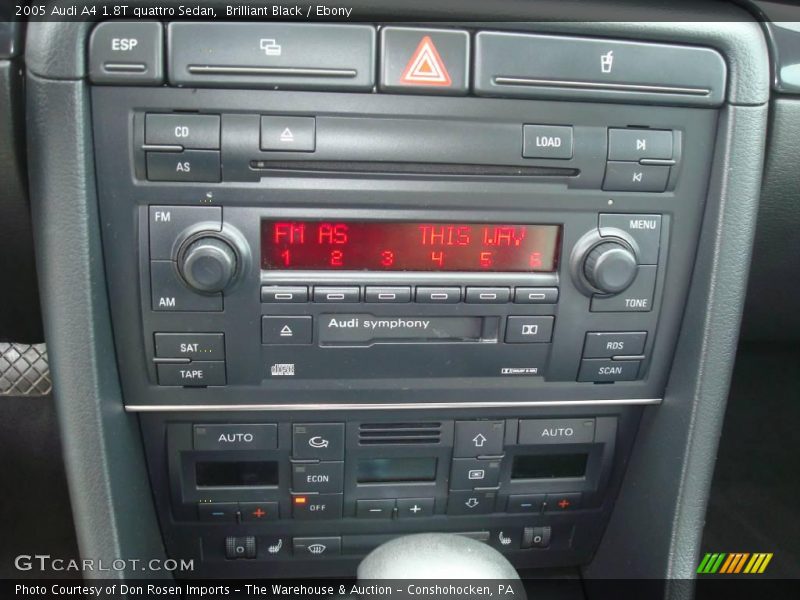 Brilliant Black / Ebony 2005 Audi A4 1.8T quattro Sedan