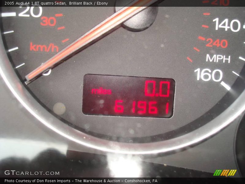 Brilliant Black / Ebony 2005 Audi A4 1.8T quattro Sedan