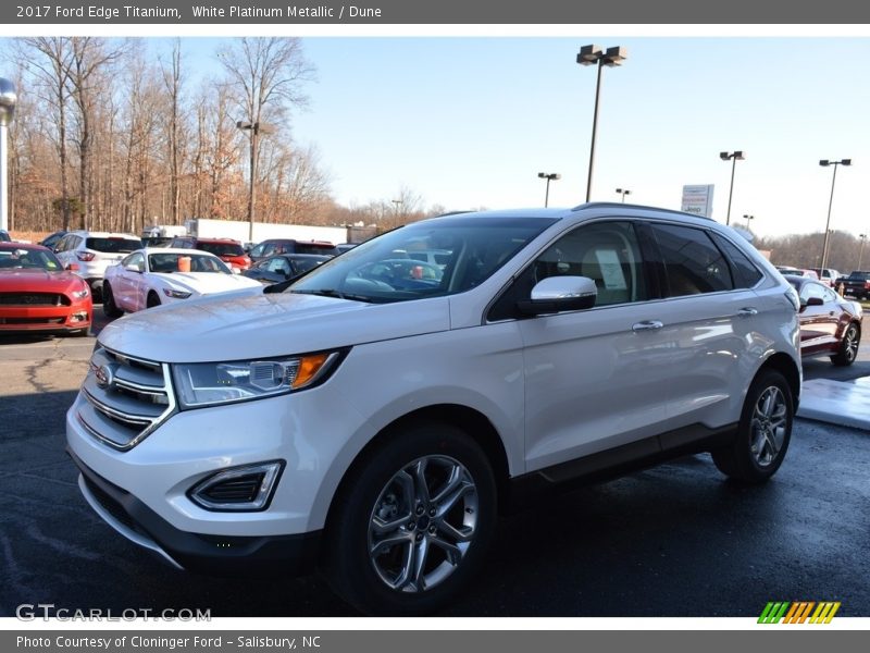 White Platinum Metallic / Dune 2017 Ford Edge Titanium