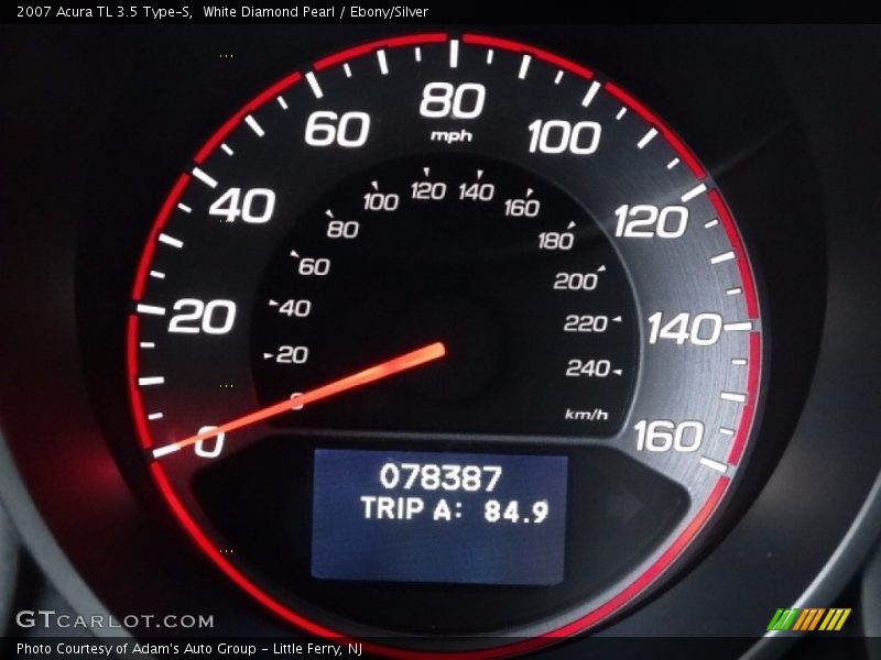 White Diamond Pearl / Ebony/Silver 2007 Acura TL 3.5 Type-S