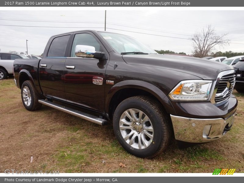 Luxury Brown Pearl / Canyon Brown/Light Frost Beige 2017 Ram 1500 Laramie Longhorn Crew Cab 4x4