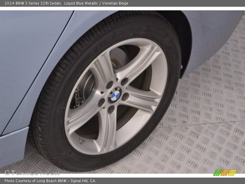 Liquid Blue Metallic / Venetian Beige 2014 BMW 3 Series 328i Sedan