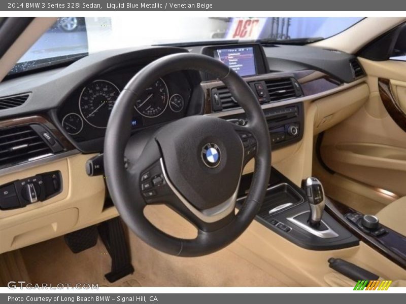 Liquid Blue Metallic / Venetian Beige 2014 BMW 3 Series 328i Sedan