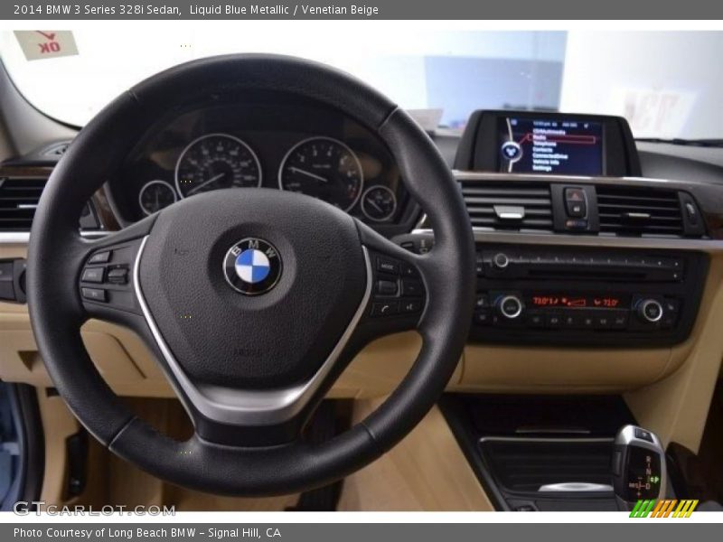 Liquid Blue Metallic / Venetian Beige 2014 BMW 3 Series 328i Sedan