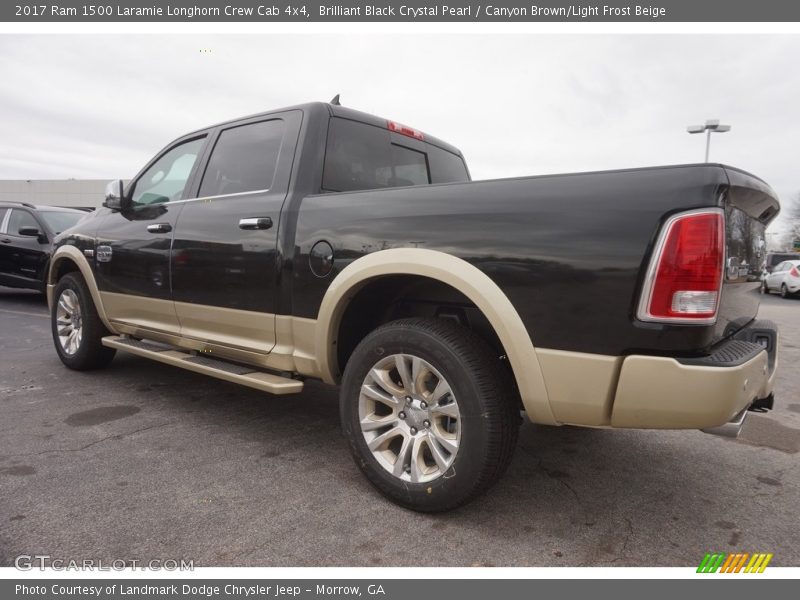 Brilliant Black Crystal Pearl / Canyon Brown/Light Frost Beige 2017 Ram 1500 Laramie Longhorn Crew Cab 4x4