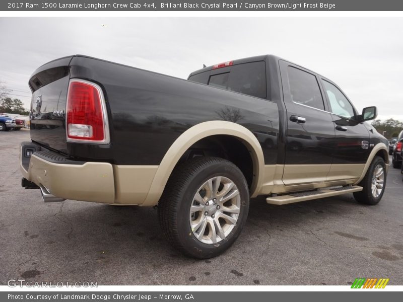 Brilliant Black Crystal Pearl / Canyon Brown/Light Frost Beige 2017 Ram 1500 Laramie Longhorn Crew Cab 4x4