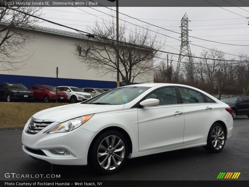 Shimmering White / Black 2013 Hyundai Sonata SE
