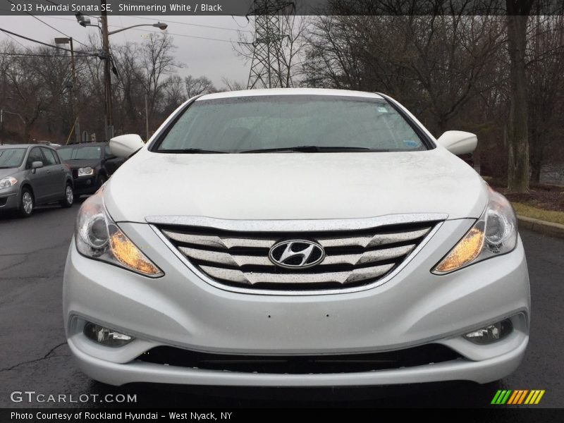 Shimmering White / Black 2013 Hyundai Sonata SE