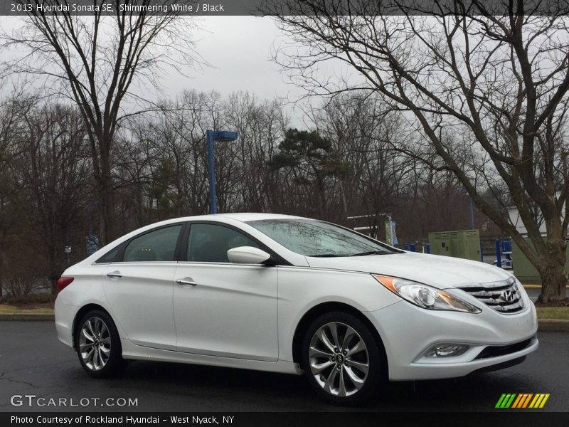 Shimmering White / Black 2013 Hyundai Sonata SE