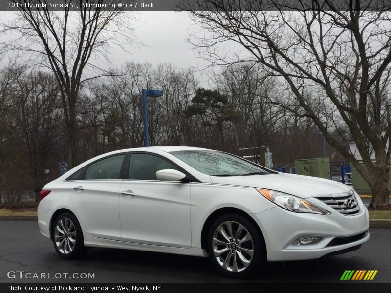 Shimmering White / Black 2013 Hyundai Sonata SE