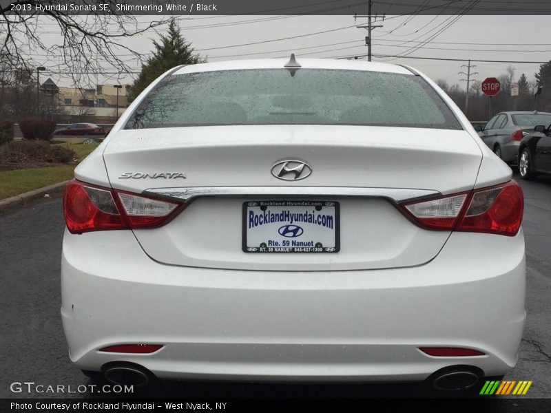 Shimmering White / Black 2013 Hyundai Sonata SE