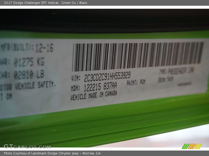 PGM - 2017 Dodge Challenger SRT Hellcat