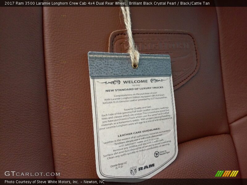 Info Tag of 2017 3500 Laramie Longhorn Crew Cab 4x4 Dual Rear Wheel