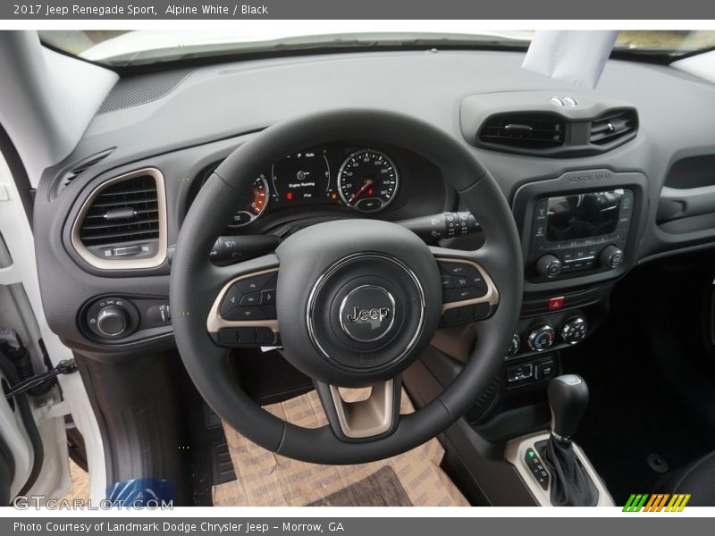 Alpine White / Black 2017 Jeep Renegade Sport