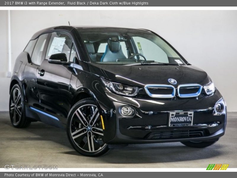 Fluid Black / Deka Dark Cloth w/Blue Highlights 2017 BMW i3 with Range Extender