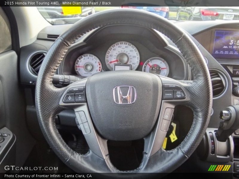 White Diamond Pearl / Black 2015 Honda Pilot Touring 4WD