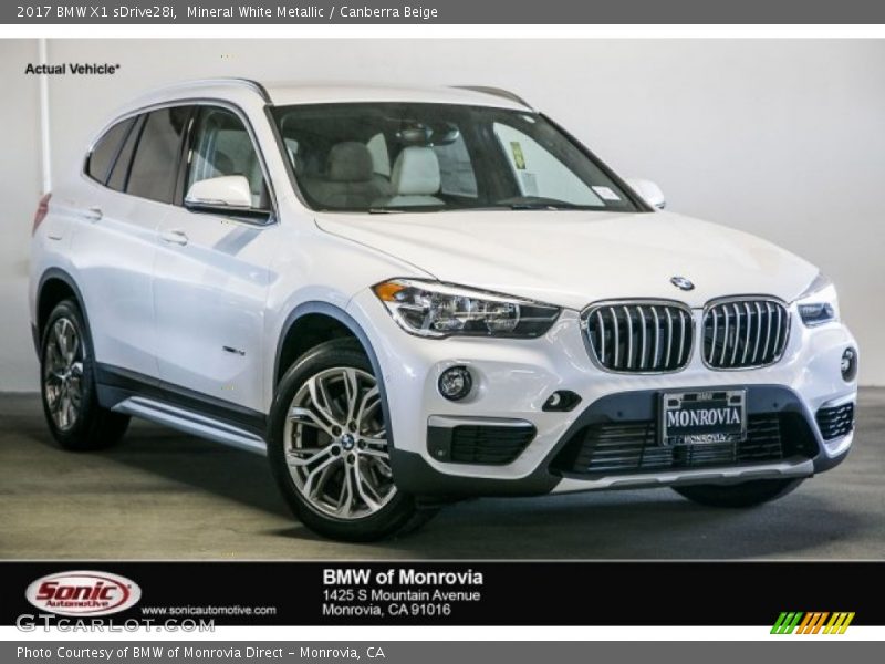 Mineral White Metallic / Canberra Beige 2017 BMW X1 sDrive28i