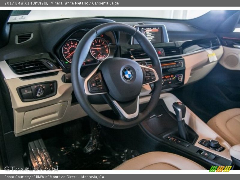 Mineral White Metallic / Canberra Beige 2017 BMW X1 sDrive28i