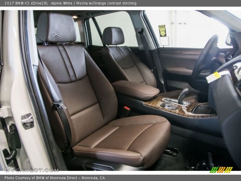 Alpine White / Mocha w/Orange contrast stitching 2017 BMW X3 sDrive28i