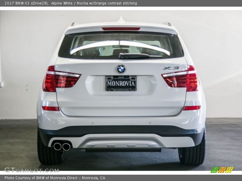 Alpine White / Mocha w/Orange contrast stitching 2017 BMW X3 sDrive28i