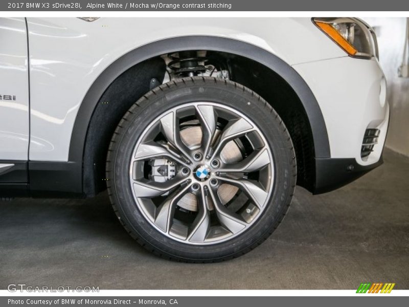 Alpine White / Mocha w/Orange contrast stitching 2017 BMW X3 sDrive28i