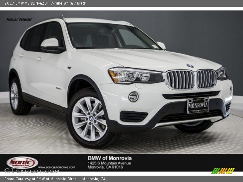 Alpine White / Black 2017 BMW X3 sDrive28i