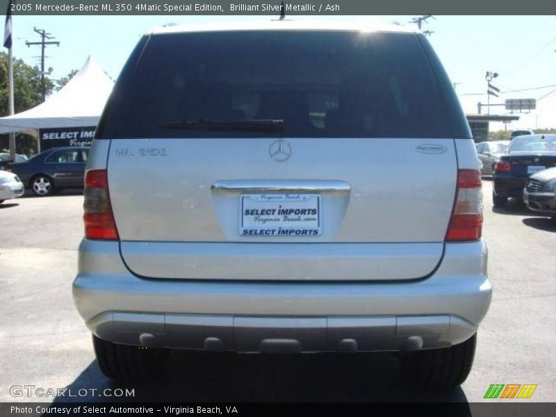 Brilliant Silver Metallic / Ash 2005 Mercedes-Benz ML 350 4Matic Special Edition