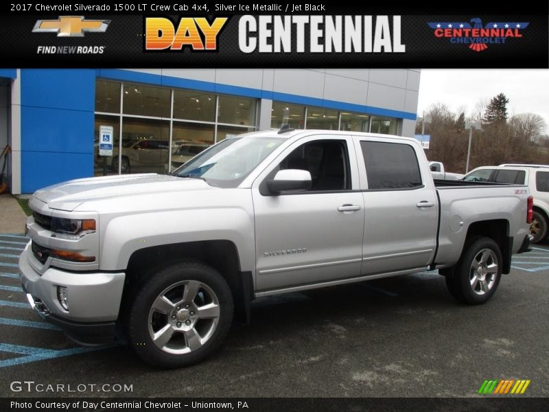 Silver Ice Metallic / Jet Black 2017 Chevrolet Silverado 1500 LT Crew Cab 4x4
