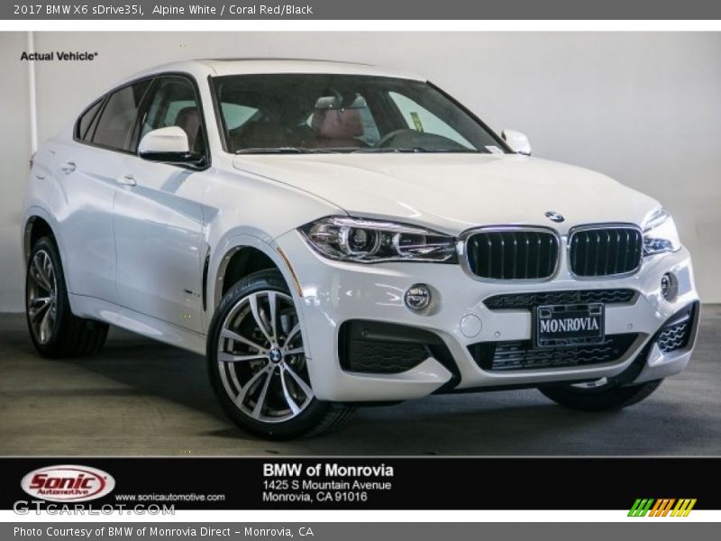 Alpine White / Coral Red/Black 2017 BMW X6 sDrive35i