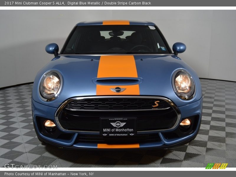 Digital Blue Metallic / Double Stripe Carbon Black 2017 Mini Clubman Cooper S ALL4