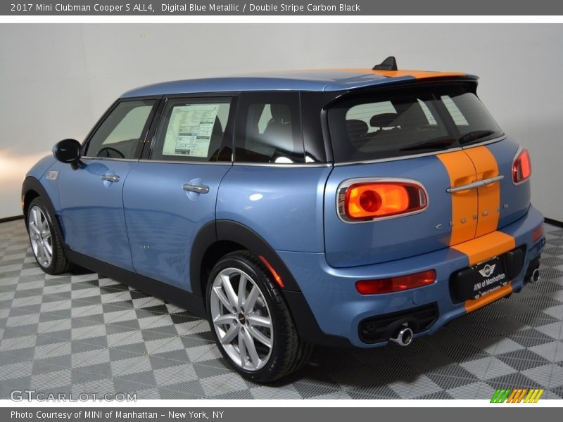 Digital Blue Metallic / Double Stripe Carbon Black 2017 Mini Clubman Cooper S ALL4
