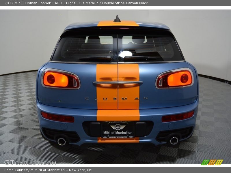 Digital Blue Metallic / Double Stripe Carbon Black 2017 Mini Clubman Cooper S ALL4