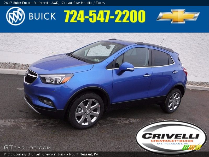 Coastal Blue Metallic / Ebony 2017 Buick Encore Preferred II AWD