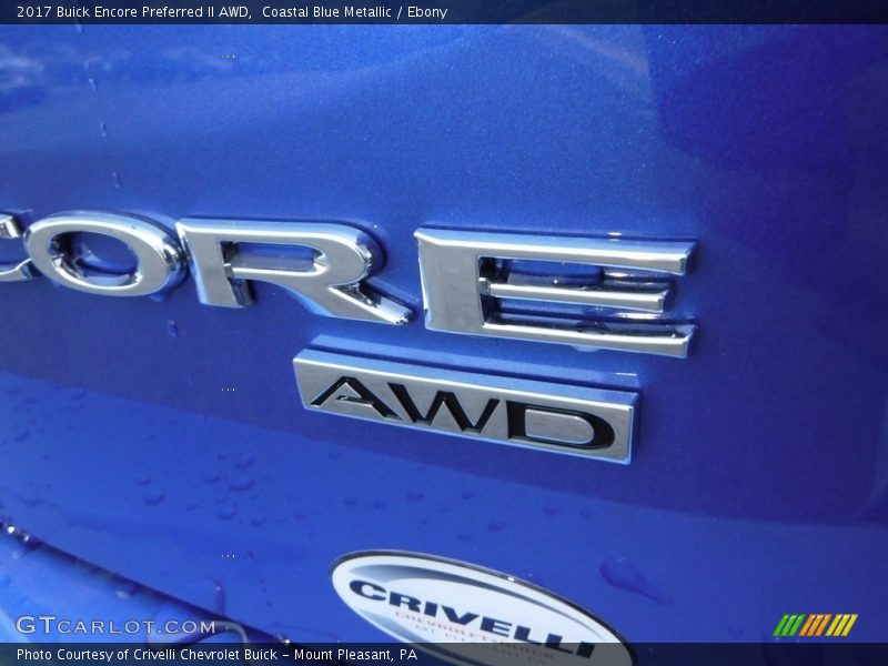 Coastal Blue Metallic / Ebony 2017 Buick Encore Preferred II AWD
