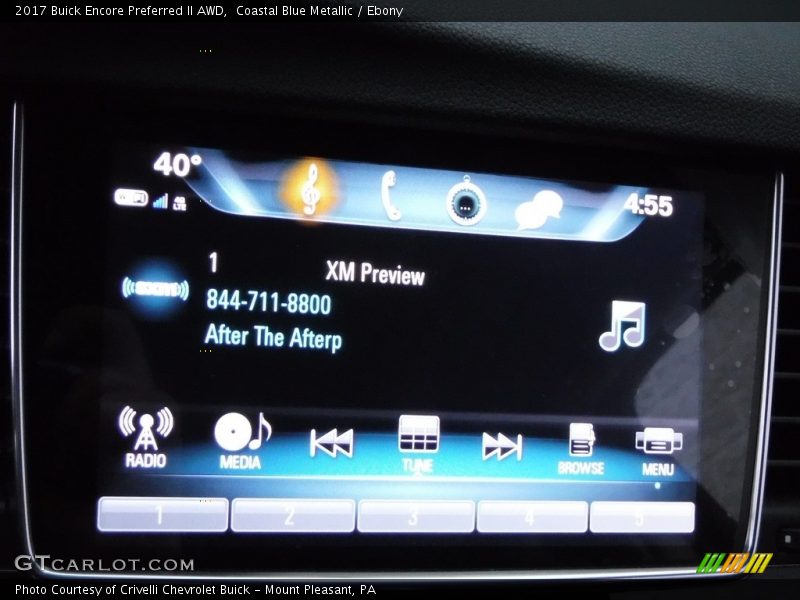 Coastal Blue Metallic / Ebony 2017 Buick Encore Preferred II AWD