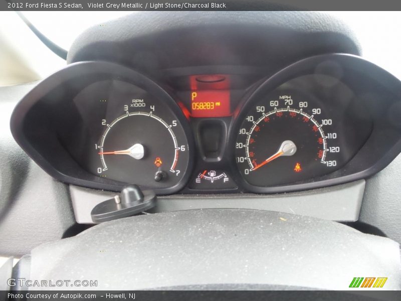 Violet Grey Metallic / Light Stone/Charcoal Black 2012 Ford Fiesta S Sedan