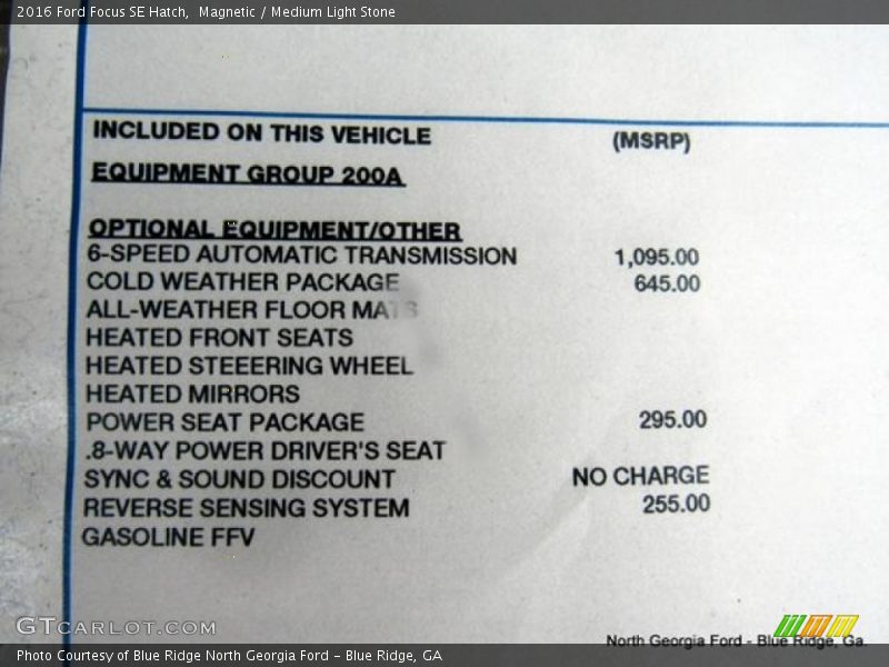 Magnetic / Medium Light Stone 2016 Ford Focus SE Hatch