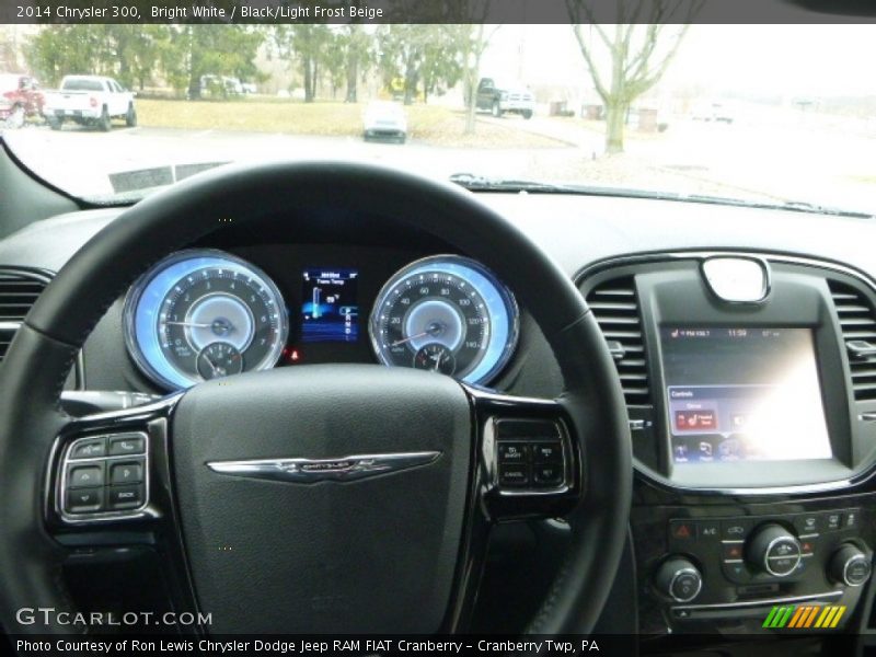 Bright White / Black/Light Frost Beige 2014 Chrysler 300