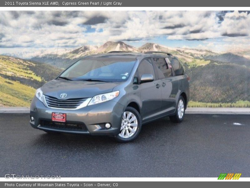 Cypress Green Pearl / Light Gray 2011 Toyota Sienna XLE AWD