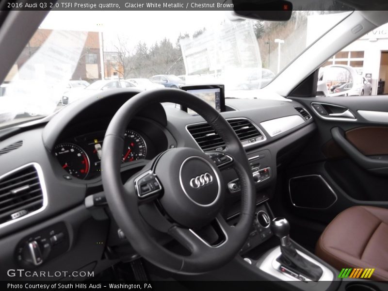 Glacier White Metallic / Chestnut Brown 2016 Audi Q3 2.0 TSFI Prestige quattro