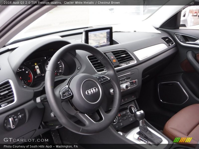 Glacier White Metallic / Chestnut Brown 2016 Audi Q3 2.0 TSFI Prestige quattro