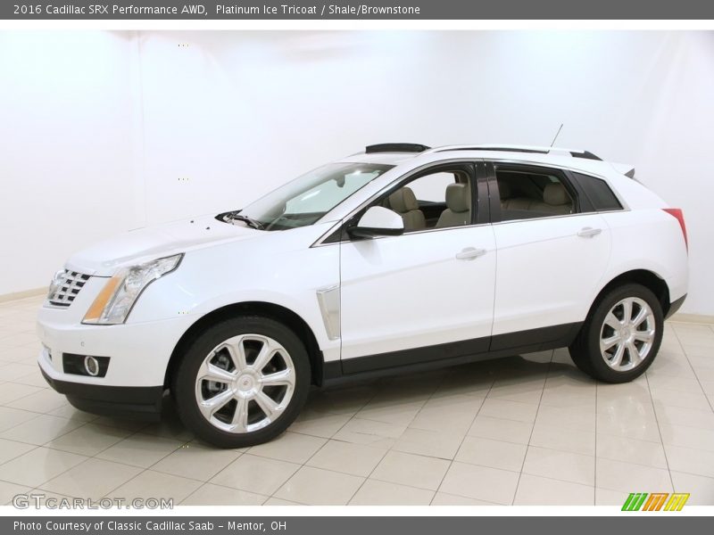 Platinum Ice Tricoat / Shale/Brownstone 2016 Cadillac SRX Performance AWD