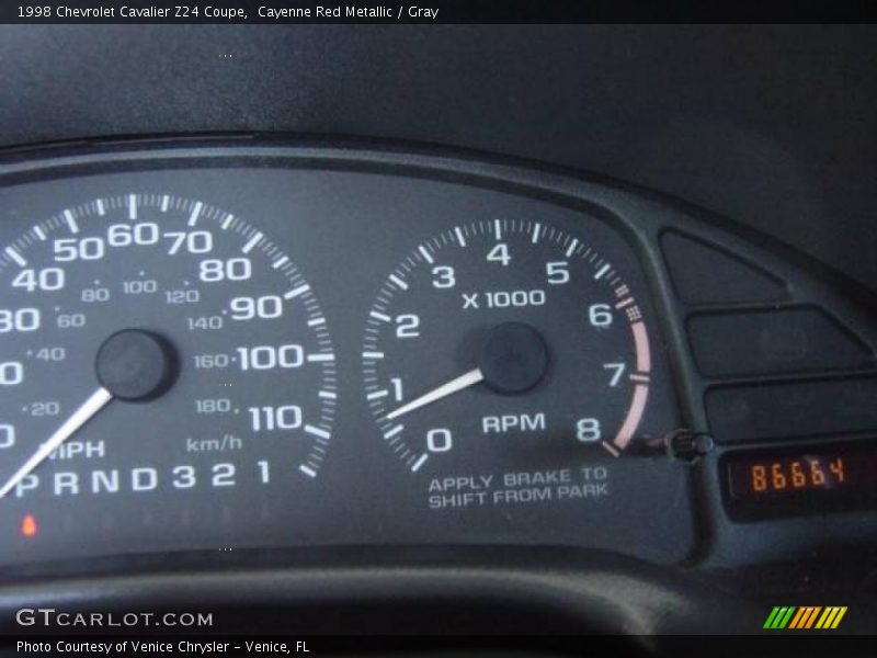 Cayenne Red Metallic / Gray 1998 Chevrolet Cavalier Z24 Coupe