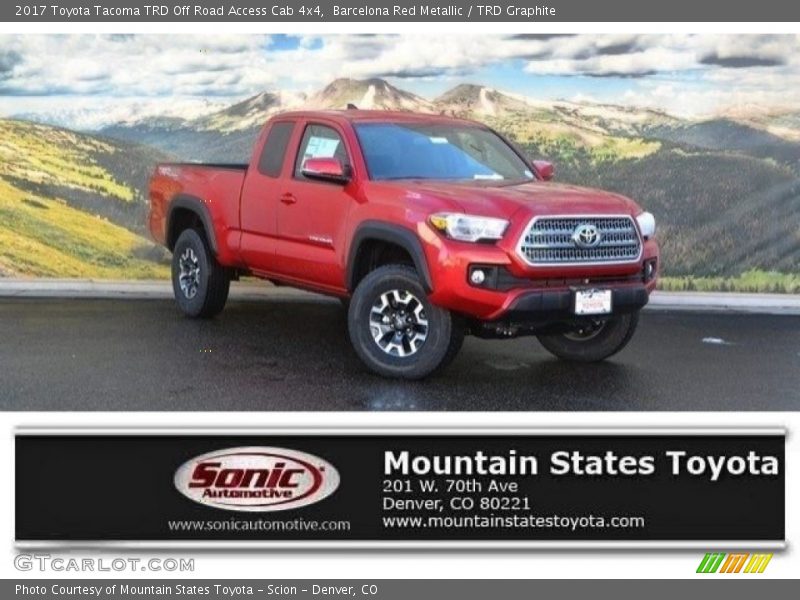 Barcelona Red Metallic / TRD Graphite 2017 Toyota Tacoma TRD Off Road Access Cab 4x4