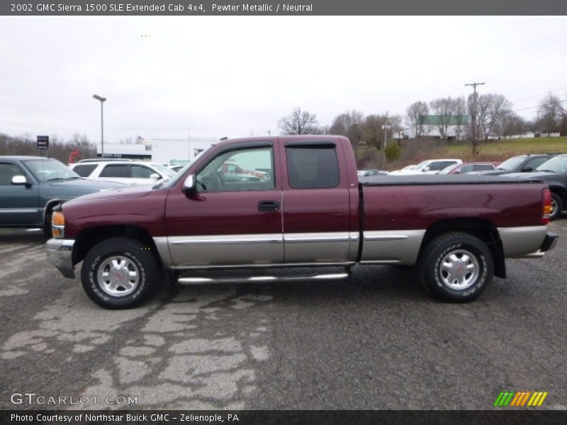 Pewter Metallic / Neutral 2002 GMC Sierra 1500 SLE Extended Cab 4x4