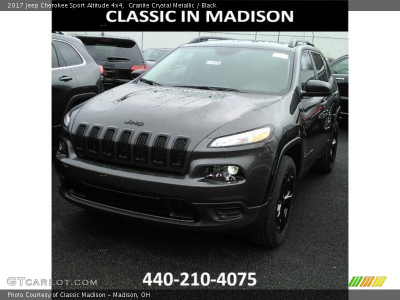 Granite Crystal Metallic / Black 2017 Jeep Cherokee Sport Altitude 4x4
